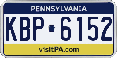 PA license plate KBP6152
