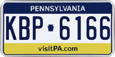 PA license plate KBP6166