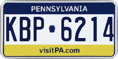 PA license plate KBP6214