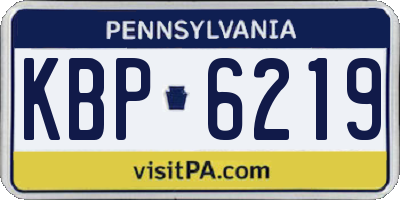 PA license plate KBP6219