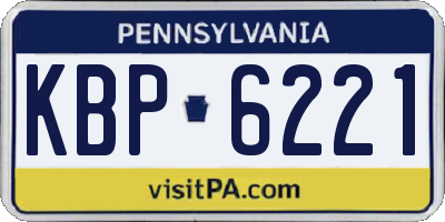 PA license plate KBP6221
