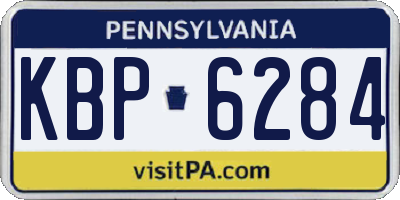 PA license plate KBP6284