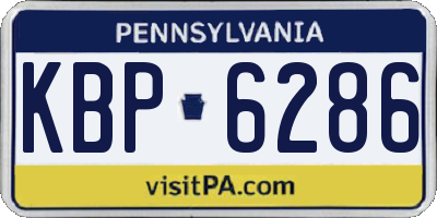 PA license plate KBP6286