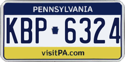 PA license plate KBP6324