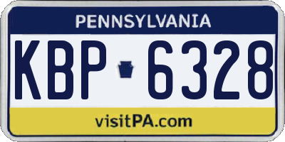 PA license plate KBP6328