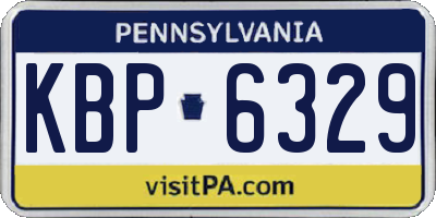 PA license plate KBP6329