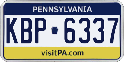 PA license plate KBP6337