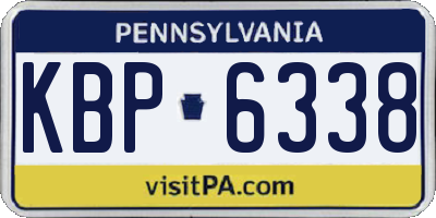 PA license plate KBP6338