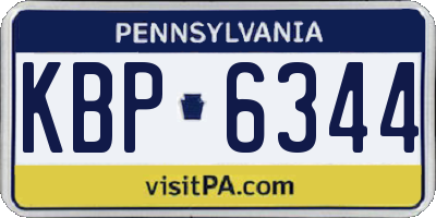 PA license plate KBP6344