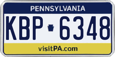 PA license plate KBP6348