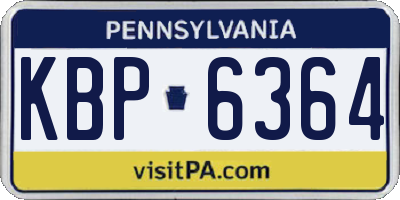 PA license plate KBP6364