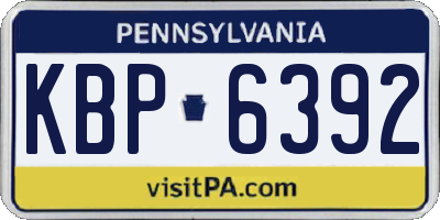 PA license plate KBP6392