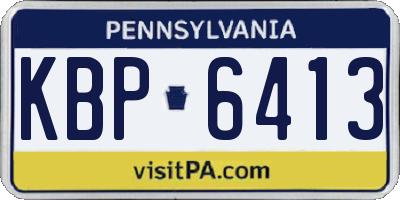 PA license plate KBP6413