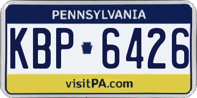 PA license plate KBP6426