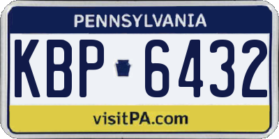 PA license plate KBP6432