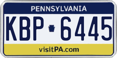 PA license plate KBP6445