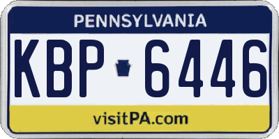 PA license plate KBP6446