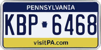 PA license plate KBP6468