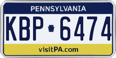 PA license plate KBP6474