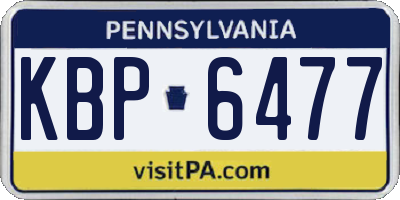 PA license plate KBP6477