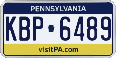PA license plate KBP6489