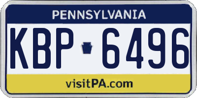 PA license plate KBP6496