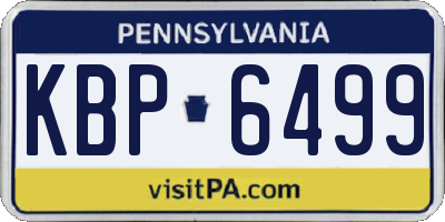 PA license plate KBP6499
