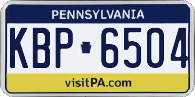 PA license plate KBP6504