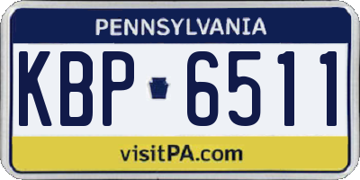 PA license plate KBP6511