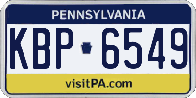 PA license plate KBP6549
