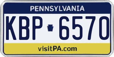 PA license plate KBP6570