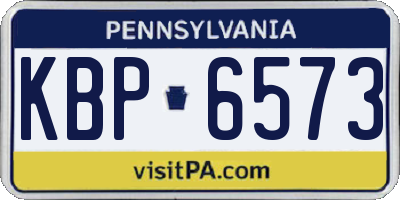 PA license plate KBP6573
