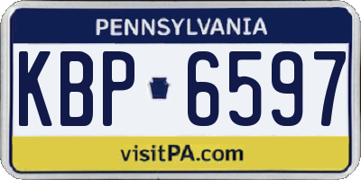 PA license plate KBP6597