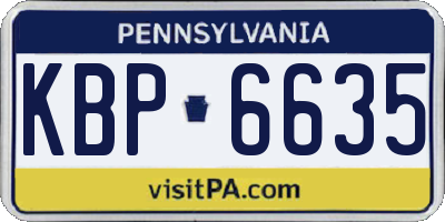 PA license plate KBP6635