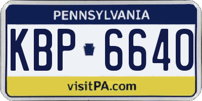 PA license plate KBP6640