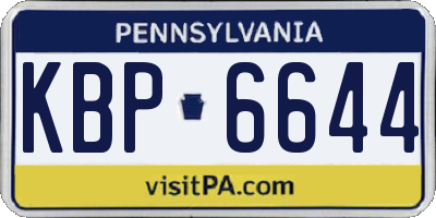 PA license plate KBP6644