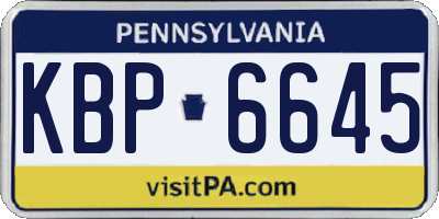 PA license plate KBP6645