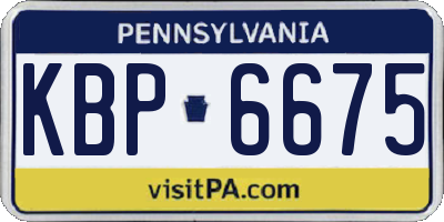 PA license plate KBP6675