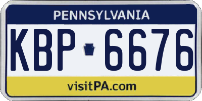 PA license plate KBP6676