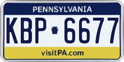 PA license plate KBP6677