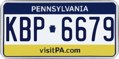 PA license plate KBP6679