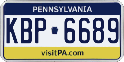 PA license plate KBP6689