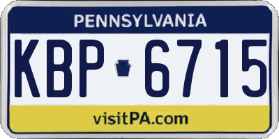PA license plate KBP6715