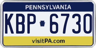 PA license plate KBP6730