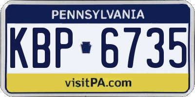 PA license plate KBP6735
