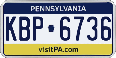 PA license plate KBP6736