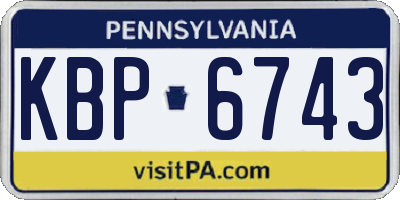 PA license plate KBP6743