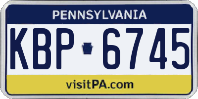 PA license plate KBP6745