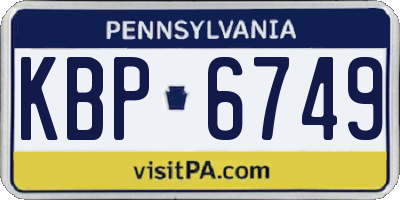 PA license plate KBP6749