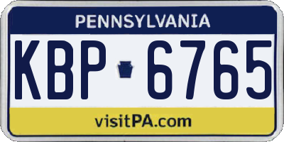 PA license plate KBP6765